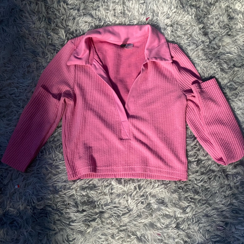 H&M Pink Long-Sleeve Crop top